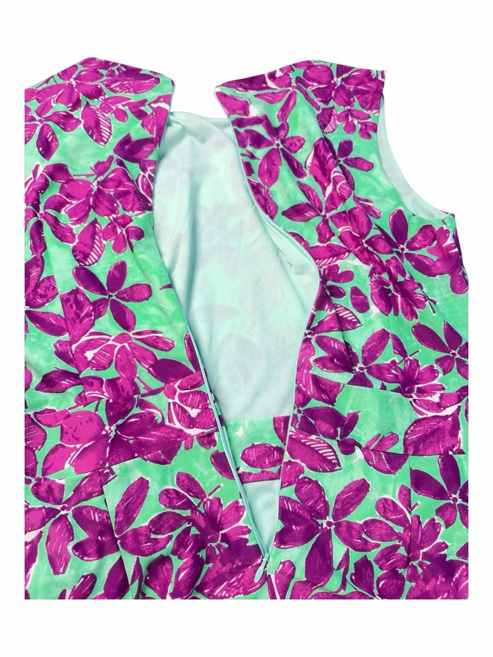 Aryeh Women Floral Fit & Flare Skater Romper Mint Sleeveless Sz M - Picture 7 of 14